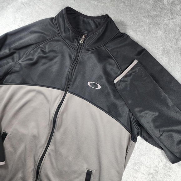Oakley Other - Oakley Jawbreaker‎ Road Jacket Mens XL Gray Black Colorblock Full Zip Track